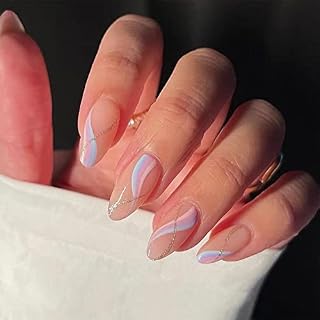 24pcs Short False Nails French Tip, Stick on Nails Black Tip Press on Nails Removable Glue-on Nails Fake Nails Acrylic Full Cover Nails Women Girls Nail Art Accessories