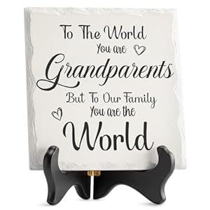 LukieJac Grandparents Gifts from Grandkids Ceramic Plaque for Grandpa & Grandma Gift Ideas Home Decor, Thanksgiving, Christmas, New Year, Grandparents Day, Wedding Anniversary and Birthday Gifts LukieJac Grandparents Gifts from Grandkids Ceramic Plaque for Grandpa Grandma Gift Ideas Home Decor Thanksgiving Christmas New Year Grandparents Day Wedding Anniversary and Birthday Gifts
