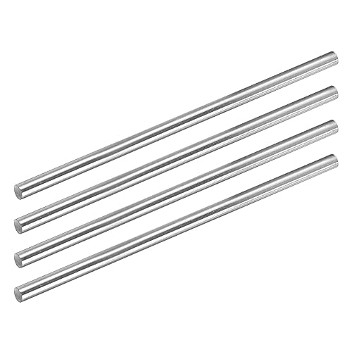 Sourcing Map Varillas Redondas 304 Acero Inoxidable, 4mm x 100mm, Paquete de 4