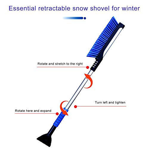 PETUNIA Raschietto del Ghiaccio ST-3901 Palo esteso Pala da Neve Multifunzionale Invernale Estensibile Pulizia e scongelamento della Neve Utensili per Veicoli Blu