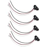 4PCS 3 Pin Truck Trailer Light Connector, 3 Prong Pigtail Harness Molded Fit for Sealed 4" Round Lights & 6" Oval Lights, Right Angle 3 Wire Plug 18AWG for Stop Turn Tail Brake Backup Light