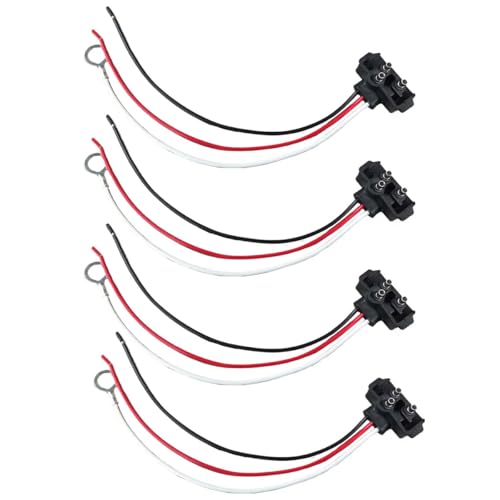 Image of 4PCS 3 Pin Truck Trailer Light Connector, 3 Prong Pigtail Harness Molded Fit for Sealed 4 inch Round Lights & 6 inch Oval Lights, Right Angle 3 Wire Plug 18AWG for Stop Turn Tail Brake Backup Light