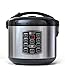 KitchenLove Cuociriso con vapore, 1,2 l, Electric Rice Cooker Stainless Steel, fornello elettrico e digitale con pentola interna, per 2-5 persone, pentola riso con timer, pentola in acciaio inox, nero immagine