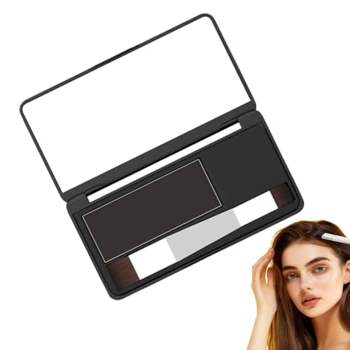 YUVKIN Retoca Raíces de Polvos Minerales de Aspecto Natural -Castano Oscuro- Retocador de Raíces tras Coloración del Pelo para Cubrir Canas - Tinte de Cejas que Define y Rellena en Segundos