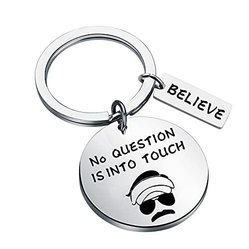 BLEOUK Ted Lasso Gift Ted Lasso Merchandise Ted Lasso TV Show Inspired Keychain No Question is Into Touch Gift (Into Touch ky)