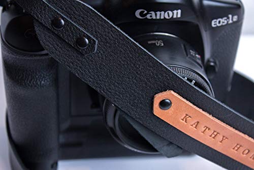 Viveo Personalized Leather Camera Strap In Black Color Dslr Camera Strap For Canon Nikon Sony thumb #2