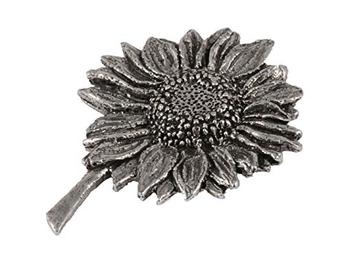 Sunflower Pin, Flower, Garden, Summertime, Yellow, Pins, Lapel, Brooch, Pewter, Over 20 Flower Designs Available, Handmade in the USA. A122