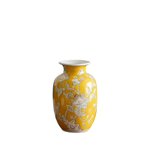 Creative Yellow Vintage Hand - Painted Ceramic Vase in New