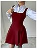 GORGLITTER Black Dress for Women A Line Sleeveless Swing Flared Square Neck Dress Ruffle Mini Tank Sundress, XS-XXL Burgundy X-Large #3