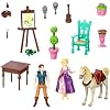 Disney Store Action Toys Rapunzel Tower Playset - 19-Piece Tangled Play Set with Rapunzel, Flynn & More Princess Toys- Includes Tower Apartment, Sculpted Figures & Art Accessories