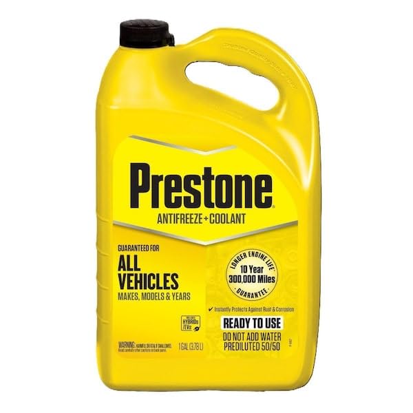 Image of Antifreeze Coolant, OAT, Pre-Diluted 50 /50, Yellow, 1 gal, Ethylene Glycol, 300,000 mi, Phosphate-Free, Silicate-Free