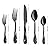 Seeshine Black Silverware Set for 6, 30-Piece Stainless Steel Flatware Set, Shiny Black Metal Cutlery Set, Include Fork, Knife and Spoon Set, Dishwasher Safe