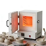 four ceramique emaux CONSTRUCTION EFFICACE : Conçu pour une longue durée de vie, ce poêle à moufle fiable dispose d'éléments chauffants robustes et d'un revêtement ignifuge de qualité, qui supporte des cycles répétés à haute température. Sa chambre de combustion spacieuse (16 × 16 × 13,8 cm) offre suffisamment d'espace pour plusieurs formes ou pièces, idéale pour la production de petits lots et les sessions d'étude prolongées.