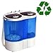 Giantex 16lbs Portable Mini Washing Machine Gravity Drain Compact Twin Tub Washer Spinner, Ideal for Dorms, Apartments, RVs, Camping Blue