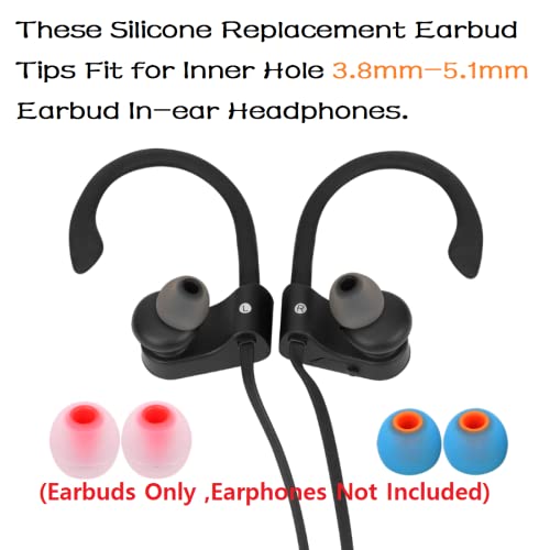 Image of Silicone Earbud Tips Earbuds Replacement Ear Tips Gels Bud for Popular in-Ear Headphones Other Inner Hole from 3.8mm - 5.1mm Earphones 9 Pairs S /M /L