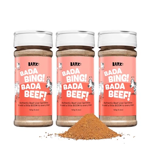 Barkbox Beef Dog Treat Topper High Protein Limited Ingredient Mixer, Rosemary Extract for Large & Small Breeds, Elevate Dog Food Dining, Shake & Pour for Dog Bowls (Pack of 3)