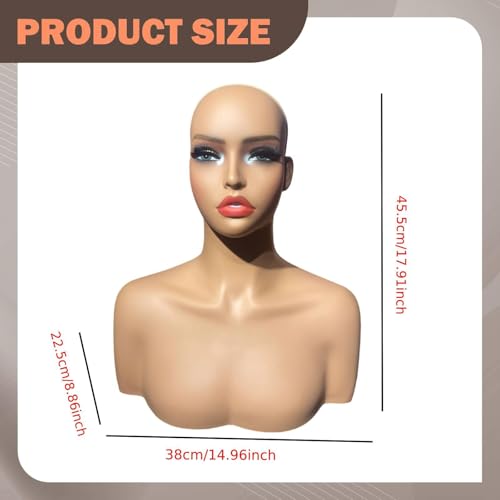 Tête de mannequin avec support pour perruque et colliers - 3