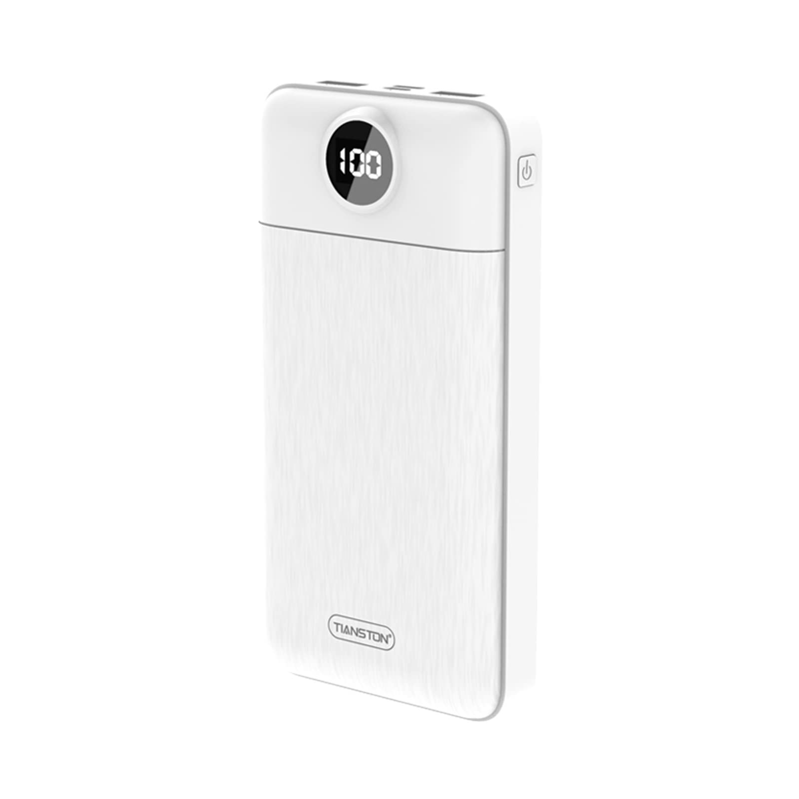 Power Bank - Cargador portátil de 20.000 mAh, batería de polímero de litio, batería externa con doble salida y doble entrada, para teléfonos y tabletas, color blanco
