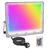 【16 couleurs et 4 modes】 Le projecteur LED RGB vous offre 4 modes prédéfinis : avec les modes flash, stroboscope, fondu et lisse, 16 changements de couleur pour répondre à vos différents besoins. La luminosité, la couleur, les modes et la vitesse de changement. Vous pouvez bricoler des milliers de couleurs et régler la luminosité.
