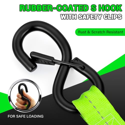 4-Pack StarLeaparts 1 x 12' Retractable Ratchet Straps w/ Soft Loops and S-Hooks (Green) 35.99 + Free Shipping + 40% Off Code BI570P72 - image 4