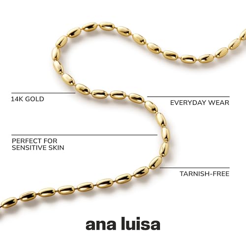 Ana Luisa Gold Chain Necklaces for Women - 14K Gold Plated, Hypoallergenic Jewelry - Dainty, Layering & Trendy Necklace Styles with Herringbone & Paperclip Designs Jewelry Assorted Styles3