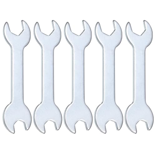 sourcing map 5pcs Double Open End Thin Wrench 10mm x 13mm Metric Super Thin Small Flat Head Wrench Galvanizing Open Ended Spanner for Automotive Repair Furniture Assembly