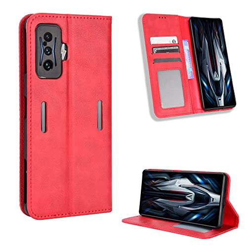 �P�[�X�J�o�[ �Ή��@�� for Redmi K50 Gaming 5G,�Ή��@�� for Xiaomi Poco F4 GT 5G �P�[�XPU���U�[�t���b�v�L�b�N�X�^���h�E�H���b�g�J�[�h�X���b�g�}�O�l�e�B�b�N�� Red
