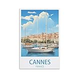 HCNEIAX Cannes France Vintage-Reiseposter, Querformat, 30 x 