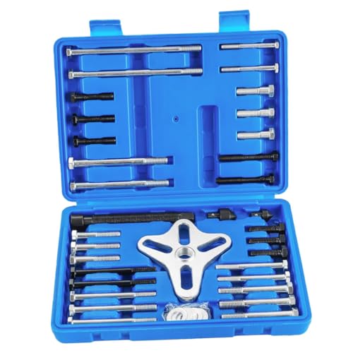 Zerodeko 46Pcs Steering Wheel Puller Kit Automotive Harmonic Balancer Crankshaft Pulley Removal Tool Essential for Mechanics DIY Enthusiasts Durable Easy to Use