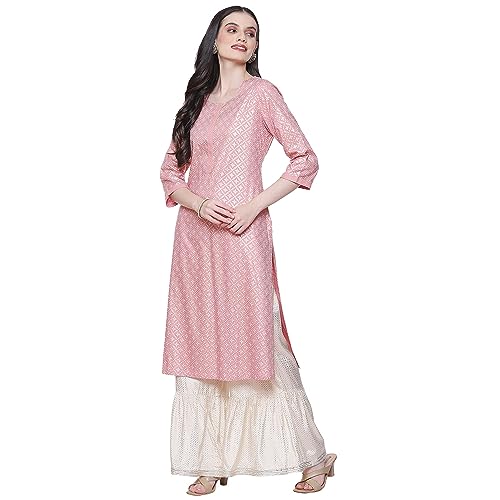 Image of Rangriti Sage Green Liva Straight Printed Kurta for Women