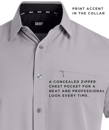 DKNY Mens Short Sleeve Button Down Shirts - Quick Dry Shirts for Men | Wrinkle Resist Stretch Mens Button Up Shirts3