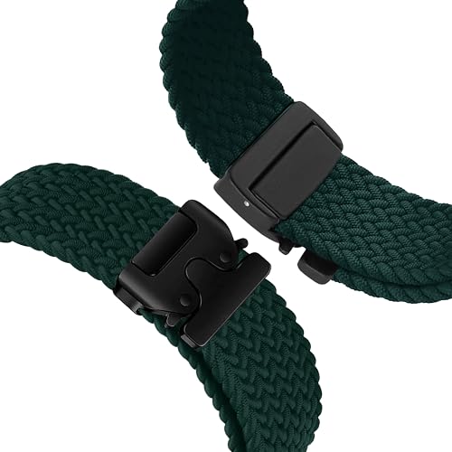 Image of ACM Watch Strap Woven Braided Clipper 22mm compatible with Universal 22mm Size Replacement Strap Smartwatch Adjustable Belt Band
