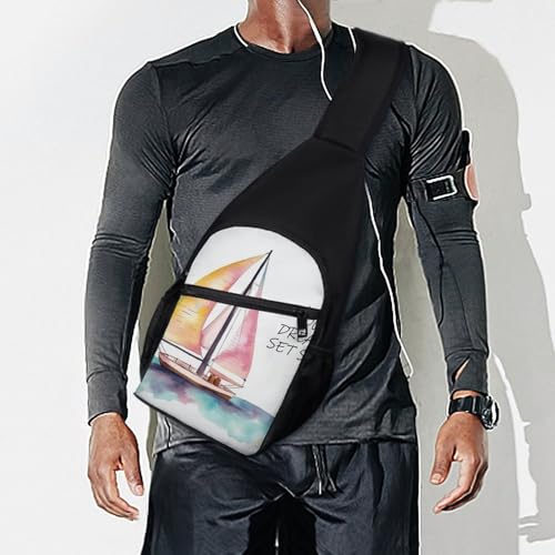 Bolso de hombro sling para deporte y senderismo blanco miniatura 7
