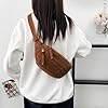 Bauchtasche Cord Damen Umhängetasche Cord mit Schultergurt Einstellbar Modische Cords Hüfttasche Freizeit Sport Hüfttaschen Braun Crossbody Bag für Damen, Herren #2
