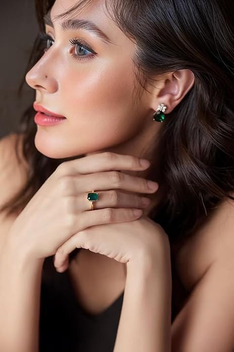 RIZILIA Teardrop Stud Pierced Earrings with Pear Cut CZ [5 Colors available] in White Gold Plated, Simple Modern Elegant4