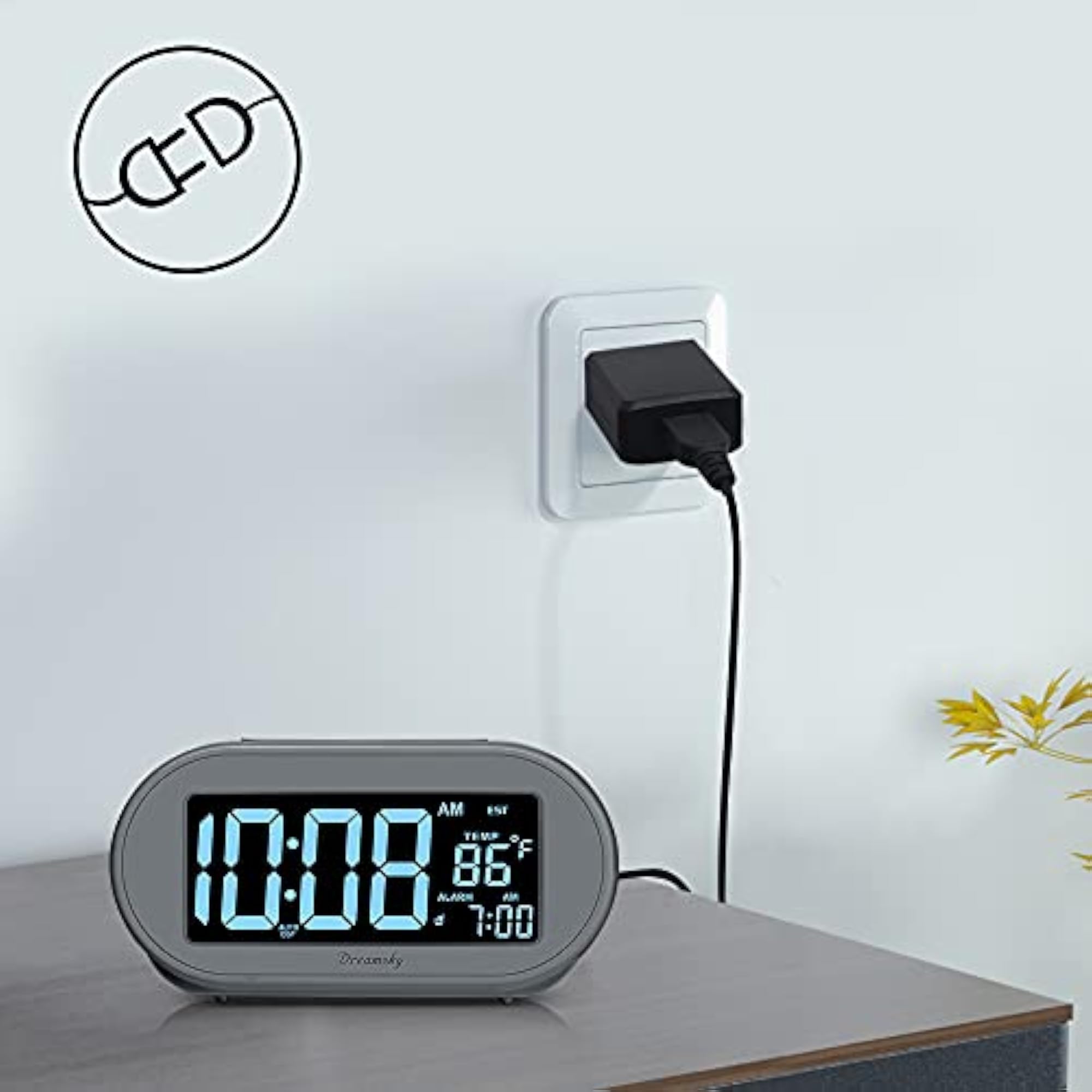 Auto Time Set Alarm Clock with Snooze & Dimmer