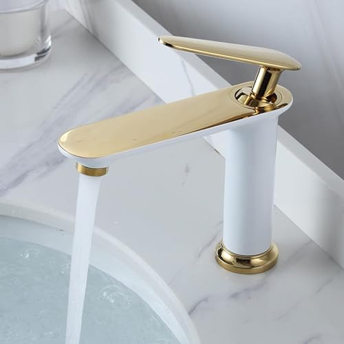 Robinet compatible avec évier de salle de bain monotrou au design architectural