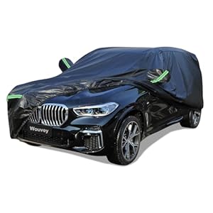 Wouvey All-Weather Universal SUV Car Cover – 191-207 Inches, Waterproof, Sun Protection, Reflective Strips, Oxford Material