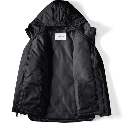 Lands' End Womens FeatherFree Onion Quilted Insulated Jacket Black Regular Large4