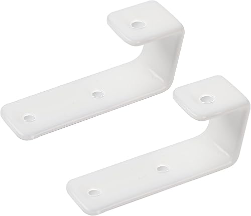 Miniatura 1 de Paquete de 2 soportes de gancho para litera, dentro de 1 pulgada, ganchos de escalera para cama de niños, ganchos de metal de PVC blanco, accesorios