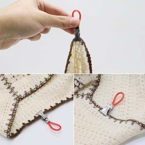 20 clips para toalleros de plástico y metal cromado, pinzas para toallas, clips para colgar toallas, ganchos para colgar toallas, ganchos de trabillas, agarraderas, paños de cocina (5 colores) - imagen 5