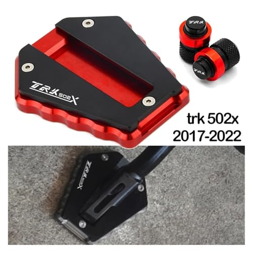 Plaque d'extension béquille moto Benelli TRK 502 X rouge pour stabiliser le support latéral