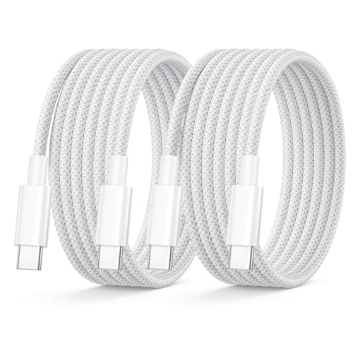 Cable iPhone 15 16 2M 2Pack, 60W Cable USB C a USB C Cable Tipo C Carga Rapida 2M Cable Cargador Tipo C Nylon Cable Cargador iPhone Carga Rapida para iPhone 15 16 Pro Max/Plus/15/16, iPad Pro/Air/Mini