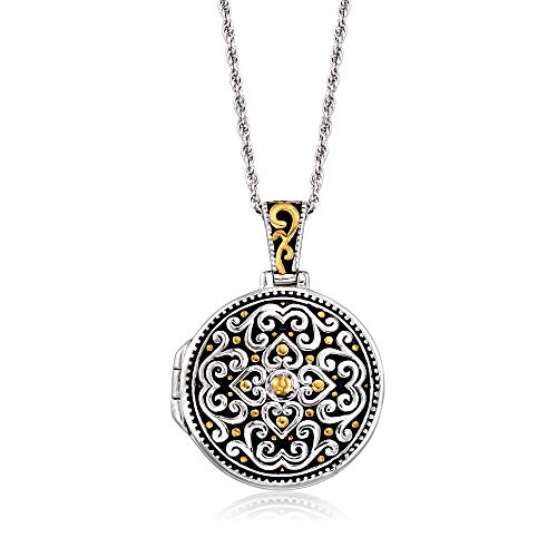 Ross-Simons Two-Tone Sterling Silver Bali-Style Locket Necklace. 18 Inches #TOP12