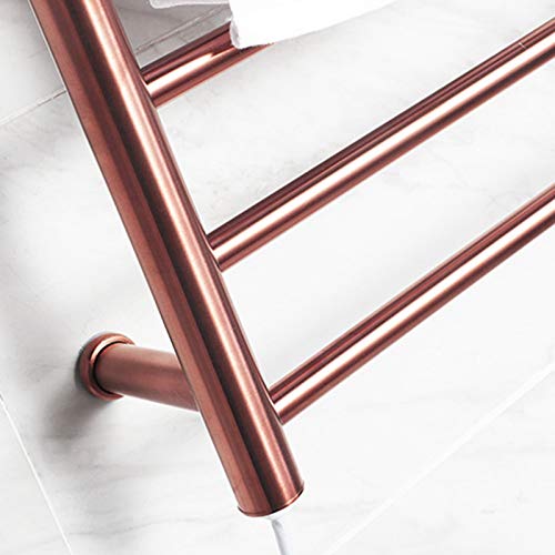 Radiador de baño de Acero Inoxidable con Calentador de Toallas eléctrico de Pared (Rose Gold-Plug in)