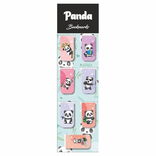 Image of Zesta Magnetic Bookmark Set of 7 | Aesthetic Book Mark for Reading | Cute Anime Bookmarks for Kids, Students | Book Accessories for Novels, Gifts for Readers(Panda Magnetic Bookmark, 9X2.5 Cms)