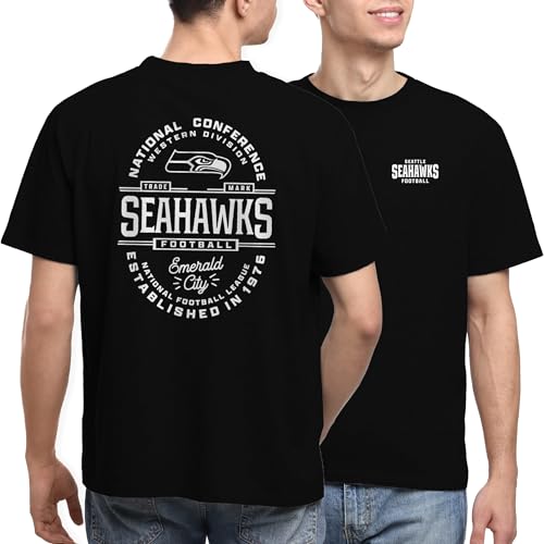 Junk Food NFL - Unisex Adult Short Sleeve Fan Tee - Seattle Seahawks Heritage Type - Officially Licensed - Black - Large