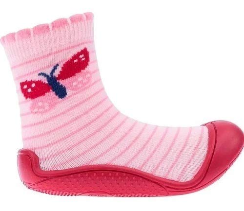 Meia Com Sola Comfort Lúdica Pimpolho Tamanho:17;Cor:Vermelho