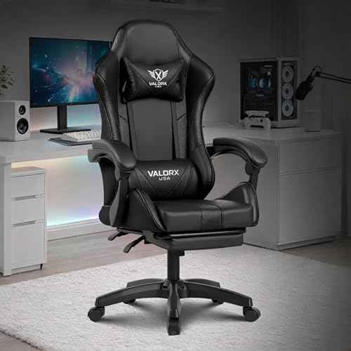 Image of Warrior 2026 Edition Gaming & Office Ergonomic Chair | Vegan Leather | High Back 135 Recliner | Adjustable Height & Linkage Armrest | Lumbar Support | 360 Swivel | 3 Year Warranty, Black