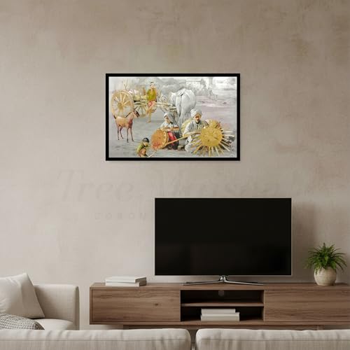 Image of TREE MAISON CORONATING HOMES Vastu Village Painting (Poster) Without Frame(33CM x48CM Approx) |Art Wall Painting Frame for Home & Office Decor |Pack of 1